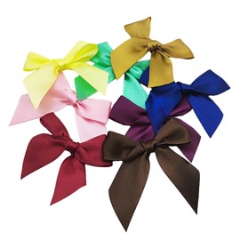 YOOGCORETT 50pcs Mix Satin Bows Ribbons Twist Tie Bows for Craft Gift Wrapping Decoration, Random Color, 3 Inch