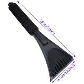 LBTODH 2PCS Window Scraper Plastic Snow Removal Accessories with Foam Handle for Cars Trucks Windshield (Red-Black)