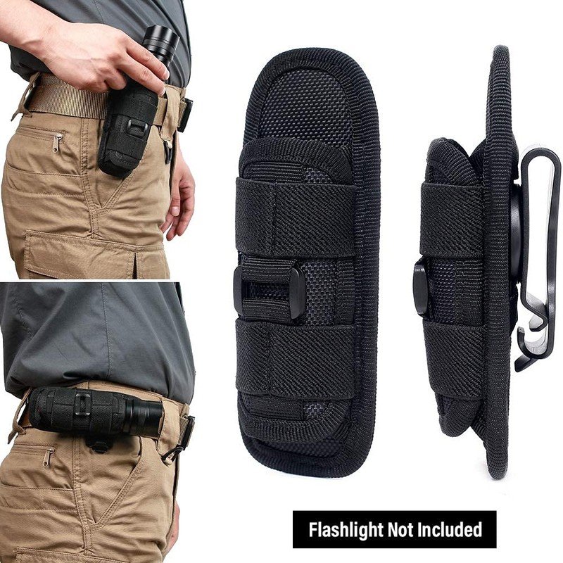 WYNEX Tactical Flashlight Holster Pouch, Rotatable Flashlight Holder Tactical Torch