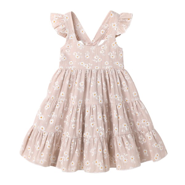 YOUNGER TREE Toddler Baby Girl Dress Summer Outfits Floral Flutter