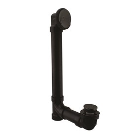 Westbrass A4931-62 1-1/2" x 12" Bath Waste & Overflow Assembly with Tip-Toe Drain Plug and 2-Hole Faceplate - Sch. 40 ABS Pipe, Matte Black