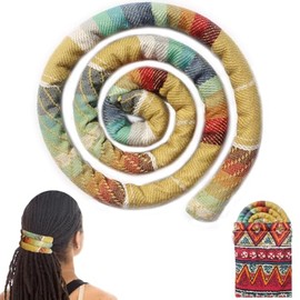 Spiral Lock Hair Tie Dreadlock Accessory Bendable Hair Ties for Women and Men Ponytail Holders Colorful Dreadlock Hair Tie Long Dreads Thick Curly Hair Holder (Totem)