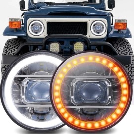 New World Motoring Chevy Nova 1963-1978 7 Inch Round Cree LED Headlights White
