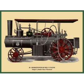 Rumely 20 HP Rumely Steam Engine, Threshing Machine New Metal Sign: 9x12" Ships Free