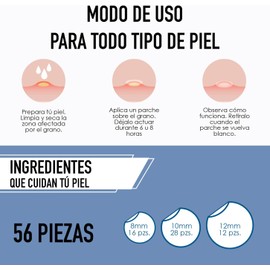 Dots Parches Para Acné - 56 Piezas (8mm/10mm/12mm) Resistentes Al Agua, Tratamiento Hidrocoloide De Imperfecciones Con Centella Asiatica Para ElCuidado De La Piel, Pimple Patch Hecho En Corea Del Sur