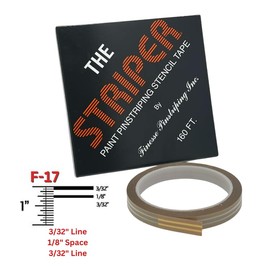 CP CAR PRETTY LLC AUTOMOTIVE ACCESSORIES Finesse The Striper Pinstripe Stencil Tape for Painting Pinstripes on Cars and Trucks F-17- (3/32" Stripe, 1/8" Space, 3/32" Gap) (160 Feet)