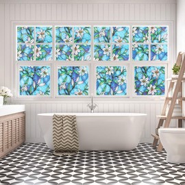 Coavas Decorative Static Cling Window Film Privacy Frosted Stained Glass Window Vinyl Glass Film for Home Window/Glass Door/DIY 23.6" x 157.5"