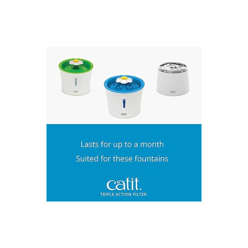 Catit - Filtro de fuente de triple acción 43745 (paquete