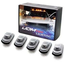 iJDMTOY Clear/White Lens Amber Full LED Cab Roof Marker Lamps Replacement Compatible With Ford 2017-up F250 F350 F450 F550 Super Duty (Replace OEM Amber Lens)