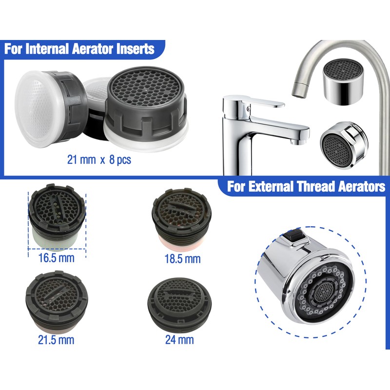 Faucet Aerator Kit for Kitchen & Bathroom – 32PCS (Internal