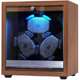 Watch Winder for Automatic Watches, Wooden 3 Watch Winder with LED Light, 4 Modes Automatic Watch Winder Box with Super Quiet Motor, Memory Foam Pillows, Adapter Included, Luxury Gift for Men & Women