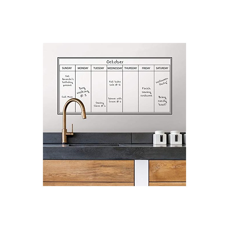 WallPops WPE98895 Whiteboard Weekly Calendar, White & Off-White