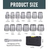 Bixury 14-Piece Nut Remover Set 3/8 Inch Nut Socket Set