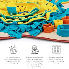 AWOOF Pet Snuffle Mat for Dogs, Interactive Feed Game for Boredom, Encourages Natural Foraging Skills for Cats Dogs Bowl Travel Use, Dog Treat Dispenser Indoor Outdoor Stress Relief (Color)