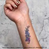4 x 'Larkspur Flower ' Temporary Tattoos - Water Resistant,