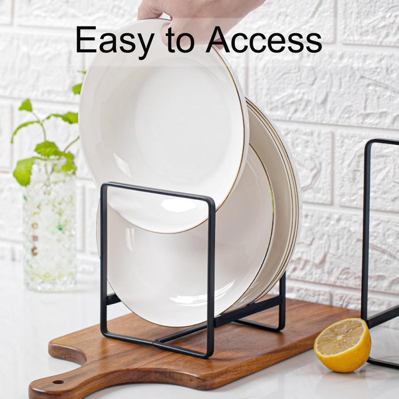 QUMENEY 2 Pack Large Plate Holders Organizers Plate Racks Upright