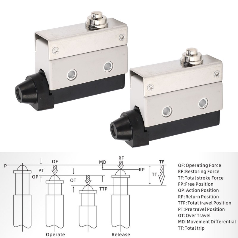 2 Pcs Micro Limit Switch 600OF 100RF 2PT 0.8OT 0.8MD