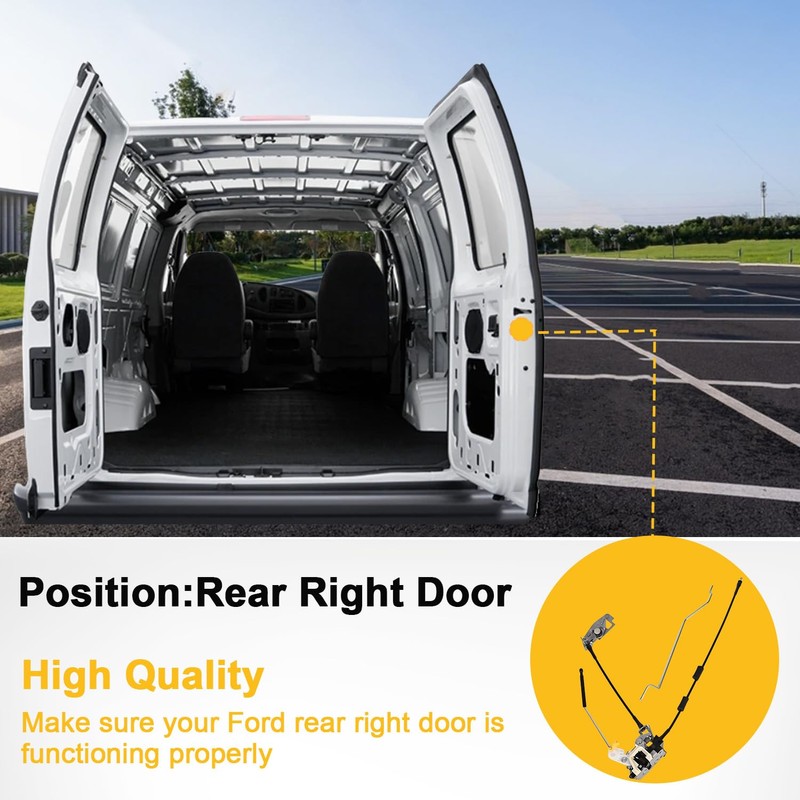 Rear Door Latch Assembly with Cable & Rod Door Latch