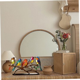 Home Decor Accessories Stained Metal 5 Birds on Branch Desktop Ornaments Colorful Metal Bird Statue Table Decor for Office Stained Metal Birds on Branch Desktop Ornaments