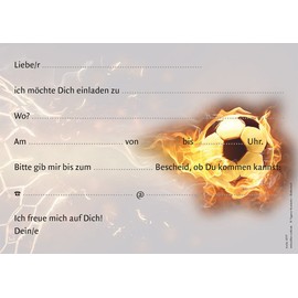 Set of 11 Football Kids Birthday Party Invitations – (10717) or Football Party Edition Colibri© – Environmentally Friendly, Carbon Neutral Print