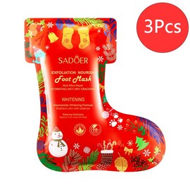 SADOER Foot Peel Mask - 10 Pack of Regular Skin Exfoliating Foot Masks for Dry, Cracked Feet, Callus, Dead Skin Remover - Feet Peeling Mask for Soft Baby Feet, Original Scent - Specification: 3pcs-Christmas
