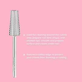 Kiara Sky Professional Nails Stainless Steel Universal Drill Bits for e-file Nail Drill (5-in-1 Coarse Bit (Silver))