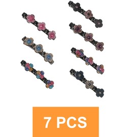 Traziewell Hair Clips Girls Side Hair Clip with Three Flowers Hair Clips Hair Segmentation Clips Crystal Flower Braid Hair Clip 1809