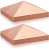Blulu 2 Pcs 6''x6'' (Actual 5.5''x5.5'') Solid Copper Pyramid Post