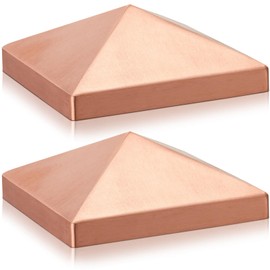 Blulu 2 Pcs 6''x6'' (Actual 5.5''x5.5'') Solid Copper Pyramid Post Cap Fence Pyramid Decking Caps for True/Actual Metal Wood Cedar Fence Deck Corridors Mailbox Posts End Cover