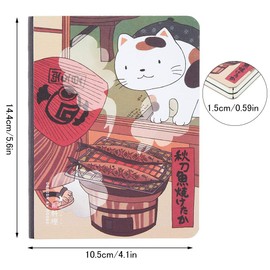 Mini Notizbuch, 224 Seiten Schöne Handmalerei Cover Notizbuch Hand Draw To Do Liste Notizbuch Journal Pad zum Schreiben Cat Style Hand Draw Notizbuch(Essen)