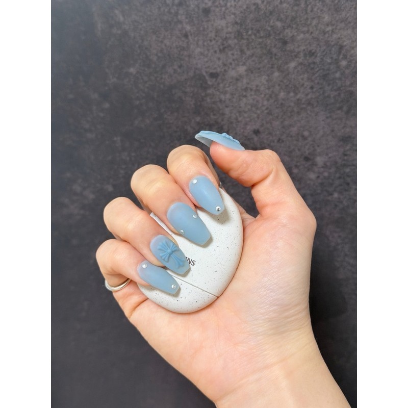 Cross emboss handmade handmade nail tips - short stiletto /