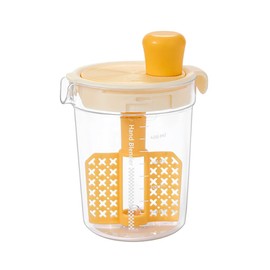 MiOYOOW Salad Dressing Mixer, 500 ml Egg Filter Mixing Cup, Manual Mixing Bottle, Manual Sauce Shaker Bottle with Scale for Egg, Dough, Salad Dressing