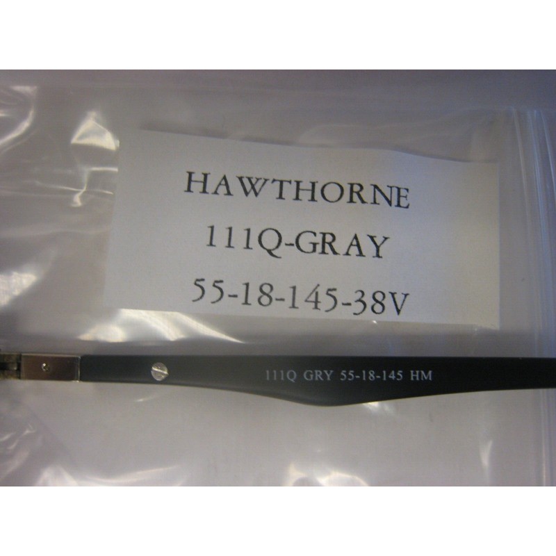Hawthorne 111Q in GRAY Size 55-18-145-38V Designer Eyeglass Frames With