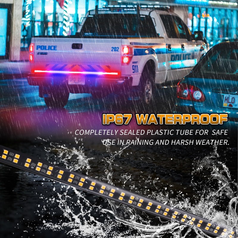 XRIDONSEN 60 inch Truck Tailgate Police Lights Strip 360 LED