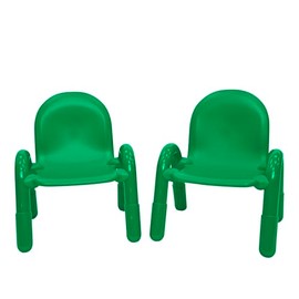 Children’s Factory Baseline 9" Child Chair, Shamrock Green, 2 Pack, Stackable Ergonomic Seating Solution for Classrooms and Homeschools