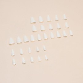 Mgmxbsth 24PCS Almond Medium Pressed Nails,Christmas Fake Nails, White French Tip False Nails, Stick On Nails, Pure Colour Tip Full Coverage Nail, Suitable for Women and Girls(Milky White)