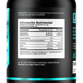 Glicinato De Magnesio 408mg De 120 Cápsulas. B Life Sin Sabor