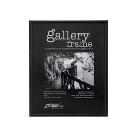 Ambiance Gallery Metal Picture Frame - 14" x 18" Inch Black Aluminum, Box of 6, Shatterproof Acrylic Glazing, Polished Face & Brushed Side, Spring-Loaded Clips for Quick and Easy Art and Photo Framing
