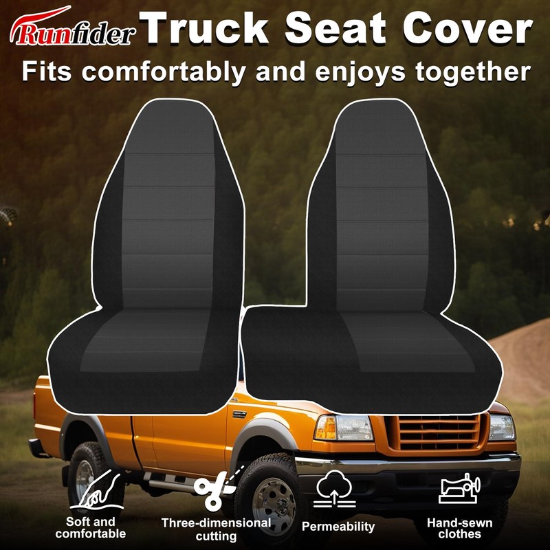 runfider 2Pcs 60/40 Cloth High Back Bench Seat Cover Fit