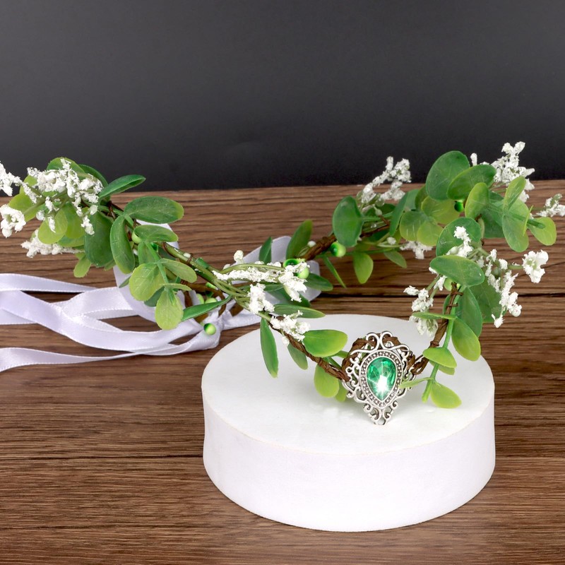 KEUKORZ Fairy Flower Crown Elf Leaf Crown Floral Headband for