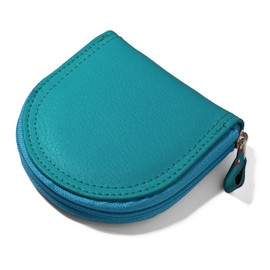 Blampom bp-3014 Women's Coin Purse, Horseshoe, Zipper, Leather, Cowhide, blue