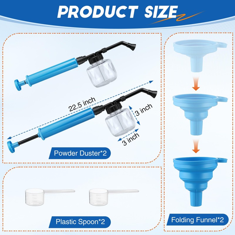 Qualirey Diatomaceous Earth Duster, 250ml Garden Powder Applicator Dispenser, Bulb