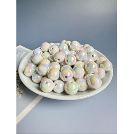 16mm Resin Bead, Loose Beads for Necklace Bracelet DIY Jewelry Silicone Accessory Kit, Jewelry Making Accessories, DIY Beading Accessories:_16mm White_50pcs