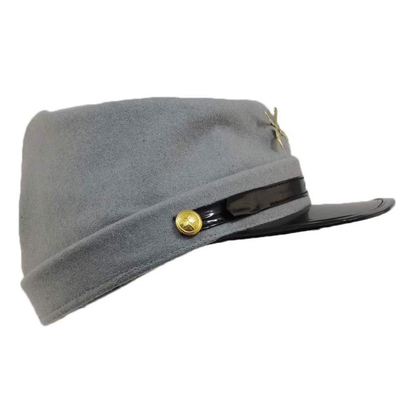 100% Wool Men's Civil War Replica Kepi Hat Grey Medium