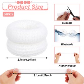 30Pcs Finger Bandage Elastic Breathable Cotton Finger Cots Tubular Fingertip Protector Reusable Thumb Bandage for Finger Sprains First Aid Scald Protection Gardening Work(White)