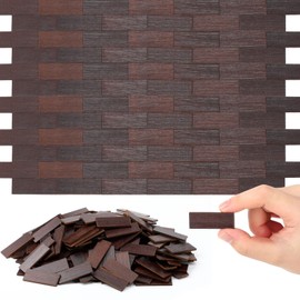 Sintuff 200 Pcs Brown Miniature Dollhouse Flooring Mini DIY Wooden Dollhouse Floor Boards 1:12 Scale Doll House Accessories for Model Decor