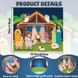 chiazllta 30 Pack Christian Scene Stickers Art Craft for Kids Nativity Scene Cardboard with Religious Stickers Catholic Bible DIY Ornaments Gift for Sunday School Home Classroom Crafts Game Activities