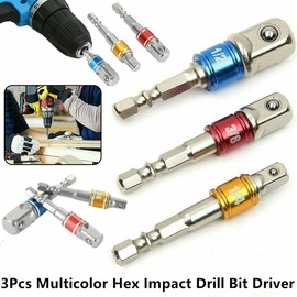 Socket Adaptor Set Driver Hex Shank Drill Bits 1/2" 1/4" 3/8" Impact Driver