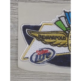 IMS Indianapolis Motor Speedway Wings Wheel & Flags Embroidered Miller Lite Patch 4"