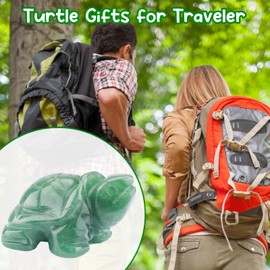 PAJH Gifts for Travelers Women Travel Gifts for Women Unique Good Luck Gifts 1.5" Travel Turtle Figurines